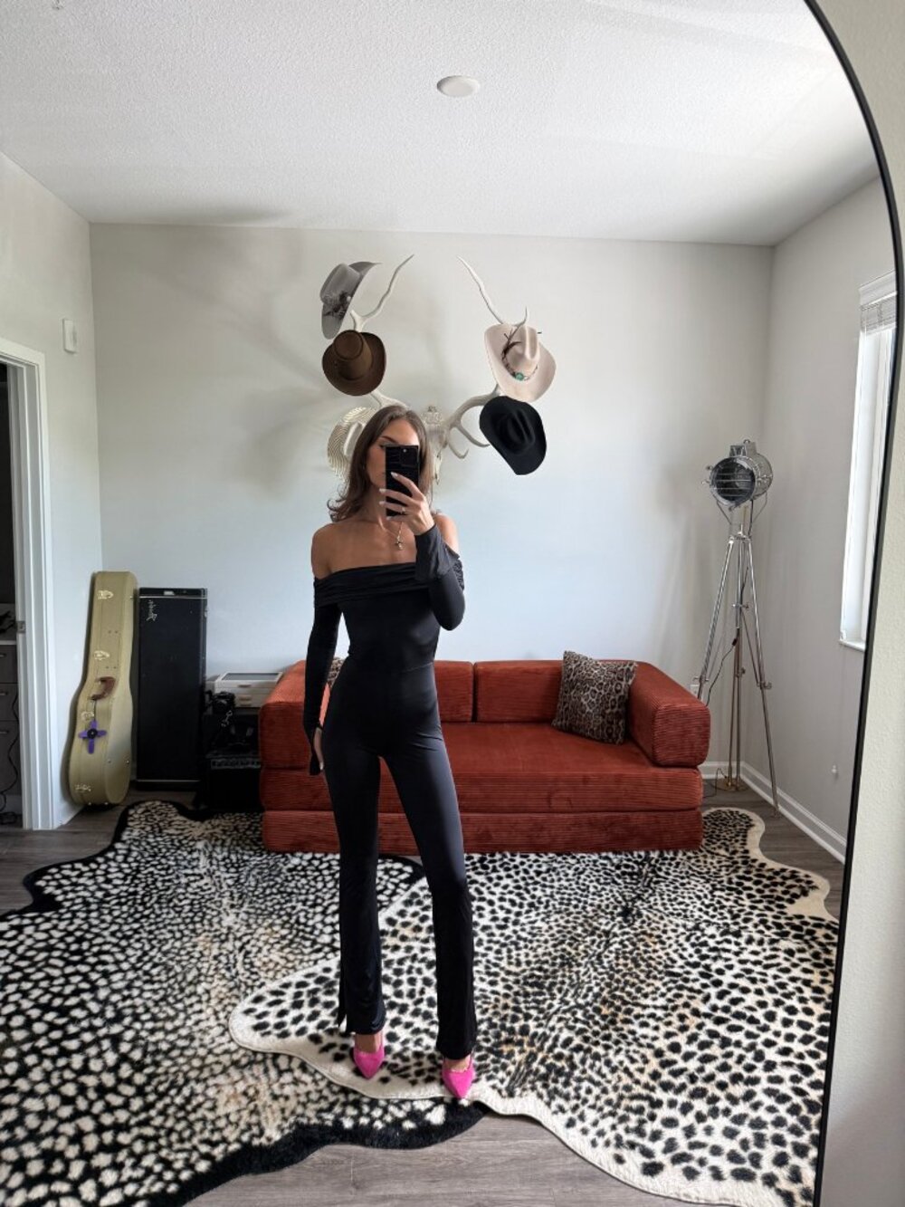 Oh Polly Black Off The Shoulder Jumpsuit Size 2 NWT